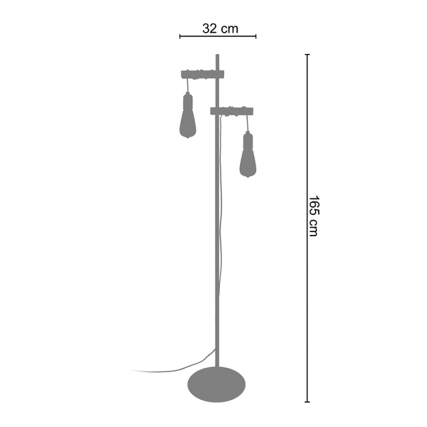 <transcy>Candeeiro Pé Alto BROOKLYN  32cm - 2 Luzes  </transcy>