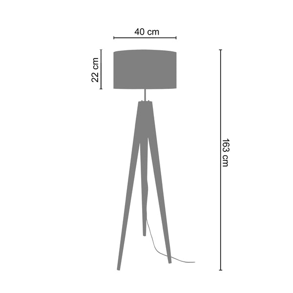 Lampadaire TOSEL CHENNAI,bois naturel, H163xD45xP45  cm.