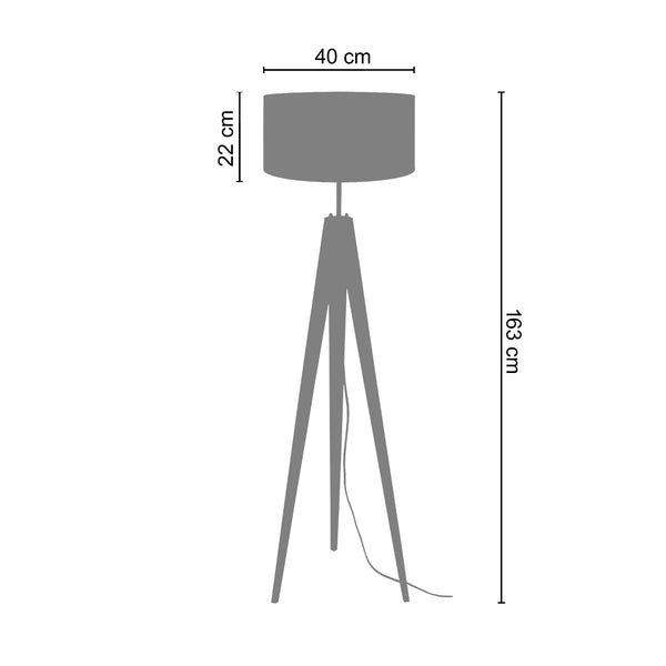 Lampadaire TOSEL CASHEMIRE,bois naturel, H163xD45xP45  cm.