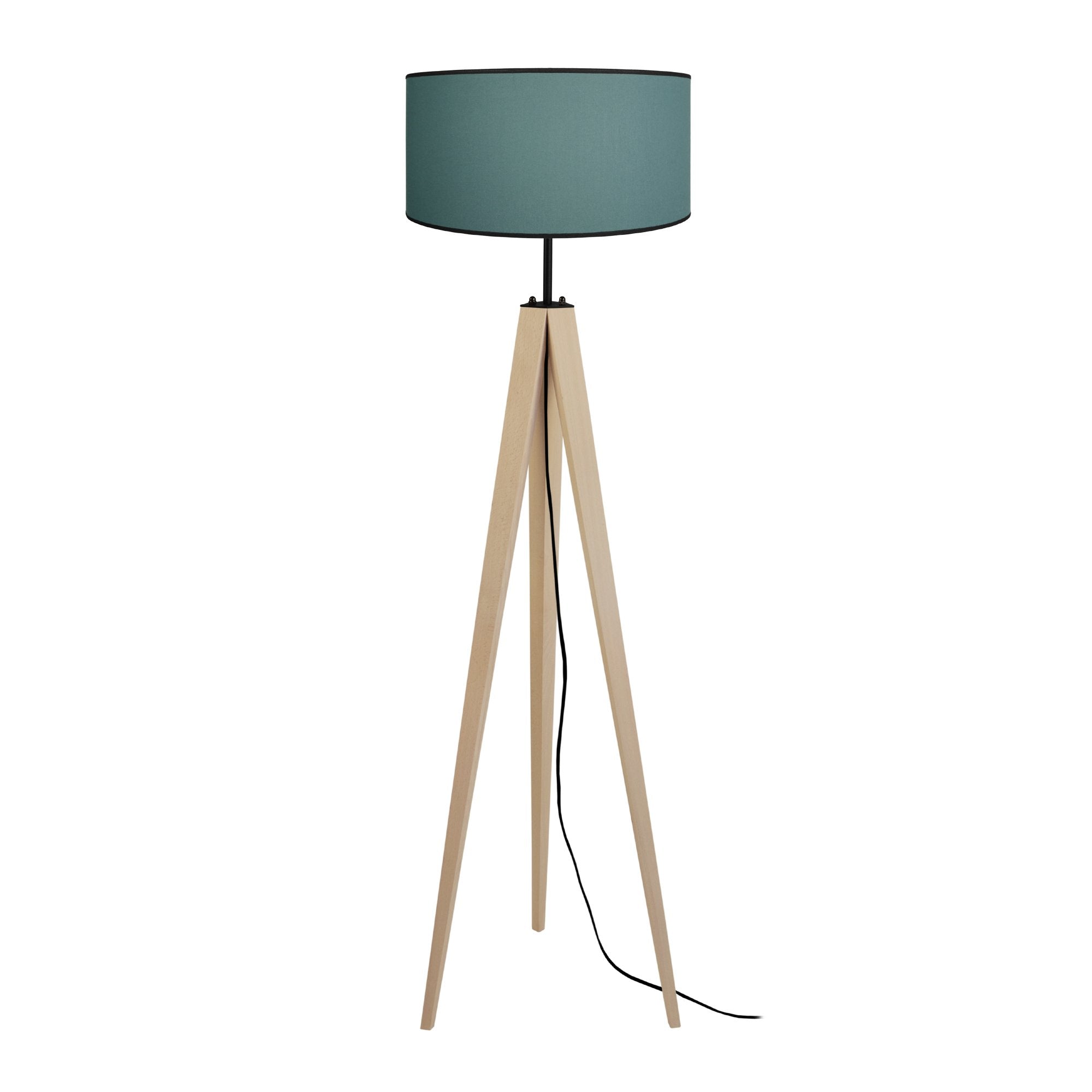 Lampadaire TOSEL CASHEMIRE,bois naturel, H163xD45xP45  cm.