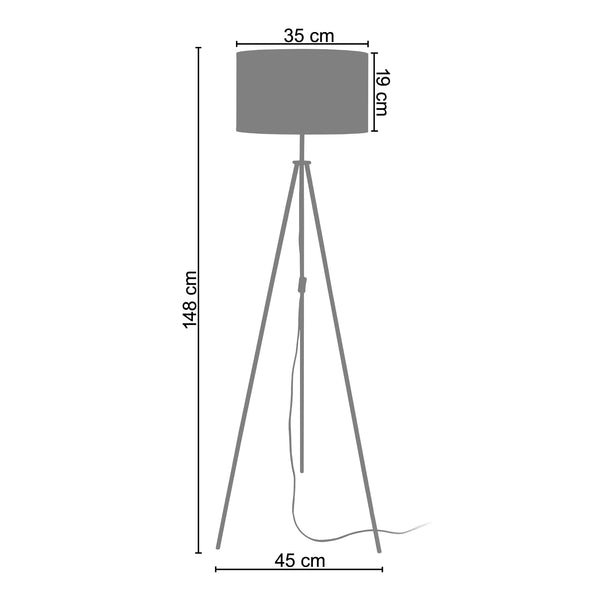 Lampadaire TOSEL ASGARD,métal, H148xD45xP45  cm.