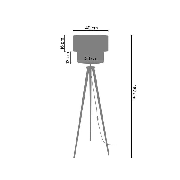 Lampadaire TOSEL COCHIN T, H162xD40xP40  cm.