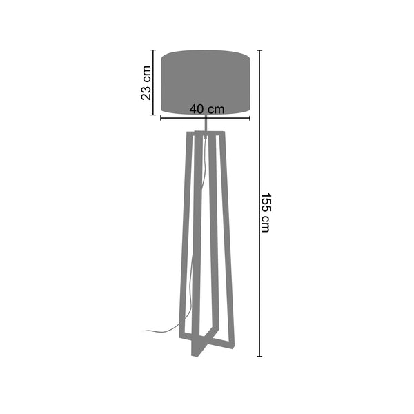 Lampadaire TOSEL MANON N,bois , H155xD40xP40  cm.