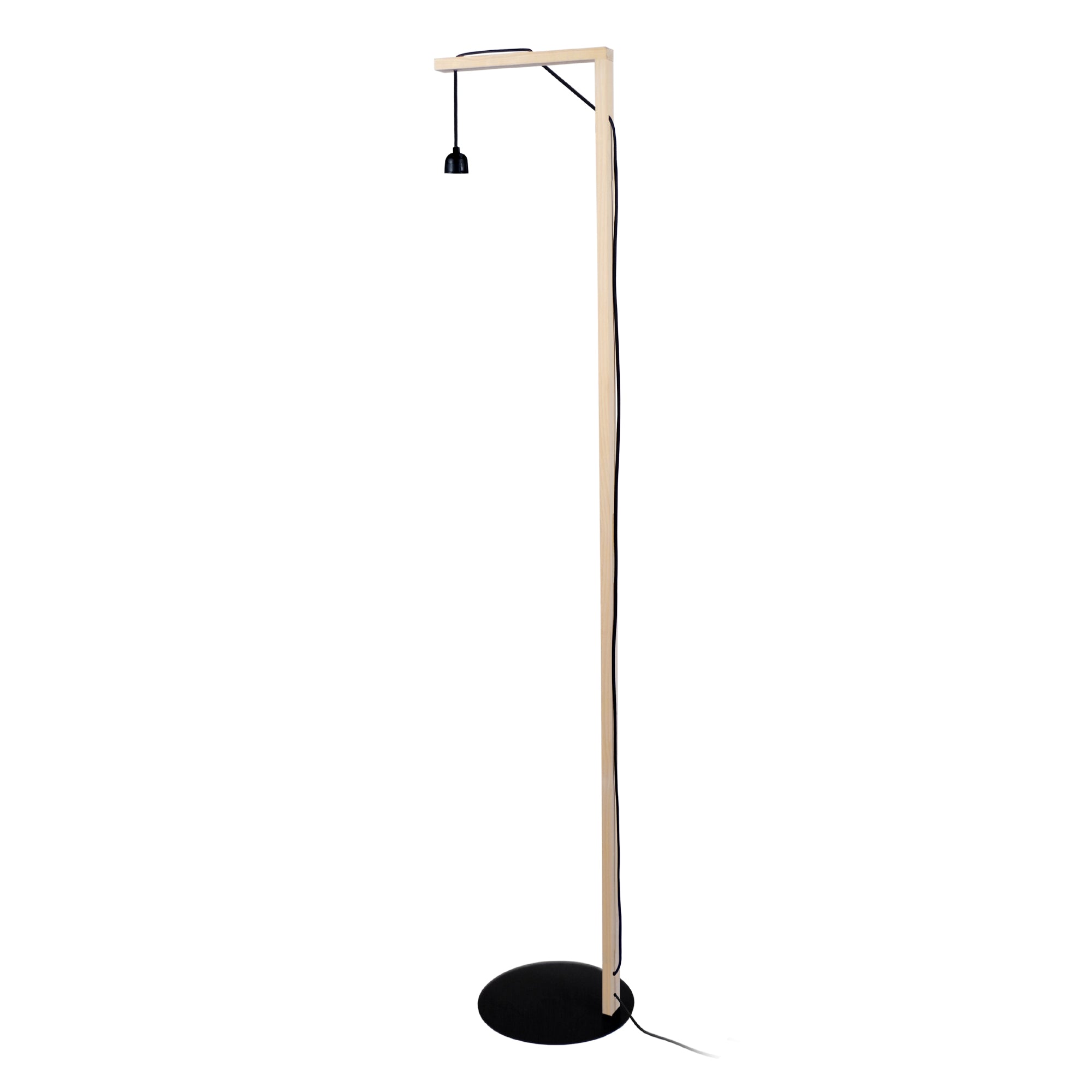 Lampadaire TOSEL OLYMPIA PIED,bois naturel, H155xD45xP45  cm.