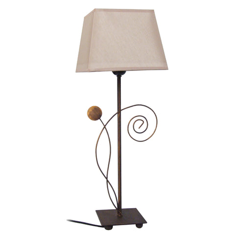 Lampe de chevet TOSEL PERPETUUM,métal , H47xD30xP30  cm.