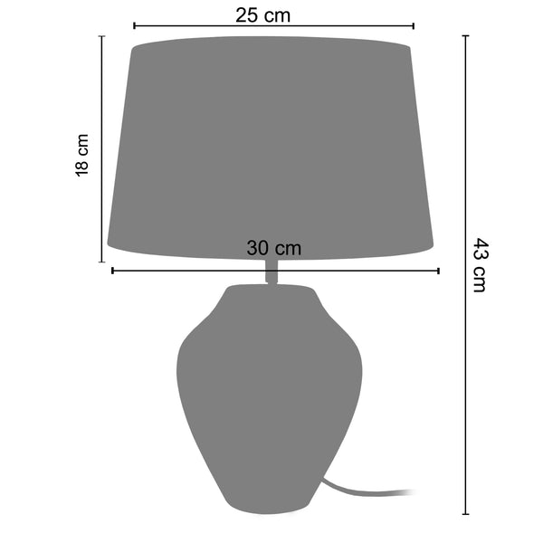 Lampe a poser TOSEL VASE,verre  , H44xD30xP30  cm.