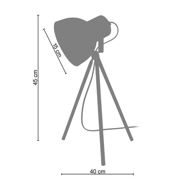 Lampe de chevet TOSEL CARLSON 2,métal, H45xD40xP40  cm.