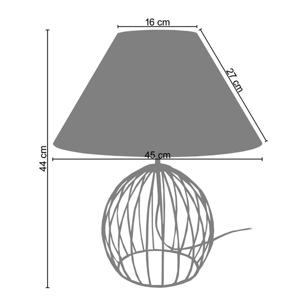 Lampe de salon TOSEL BALL,métal, H44xD45xP45  cm.