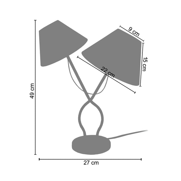 Lampe de chevet TOSEL PROVENÇALE,métal, H49xD25xP27  cm.