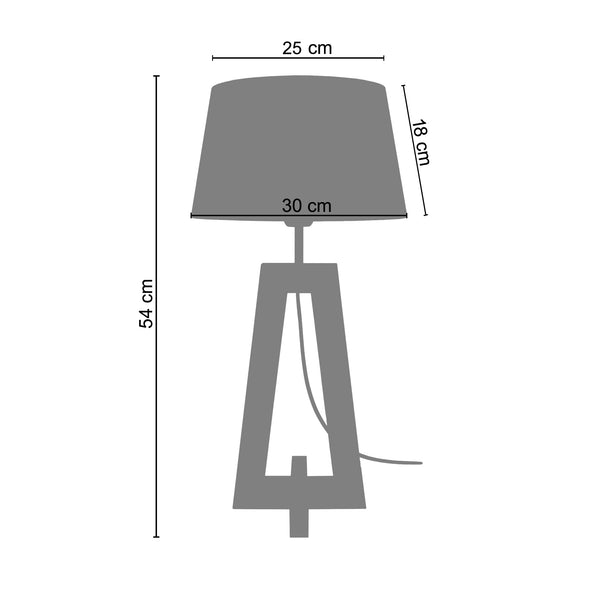 Lampe de chevet TOSEL VILI,bois , H54xD30xP30  cm.
