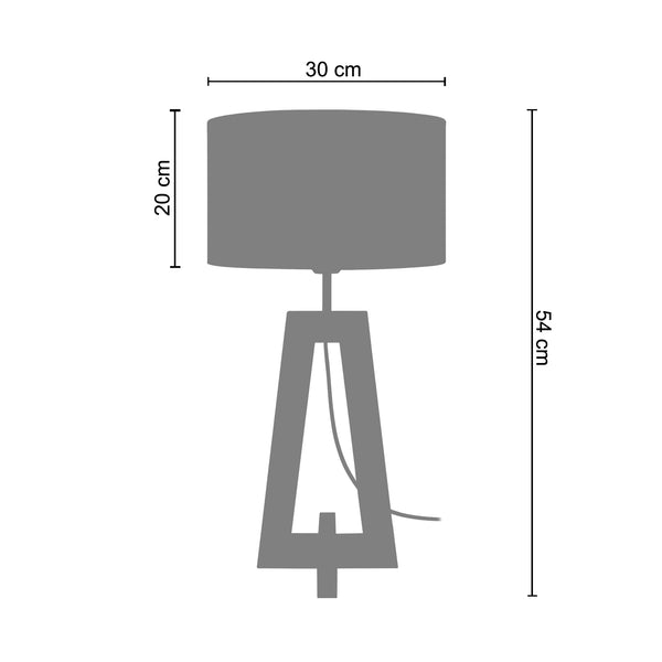 Lampe de chevet TOSEL VILI,bois , H54xD30xP30  cm.