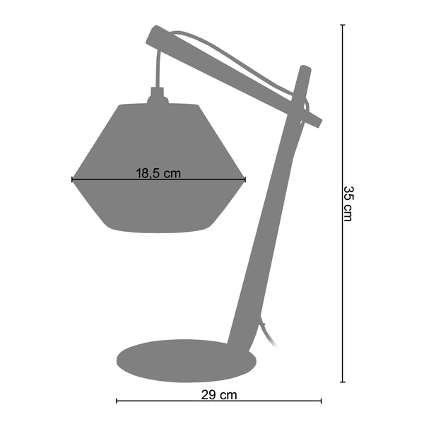 Lampe de chevet TOSEL BELFORT CONE,bois , H35xD29xP29  cm.