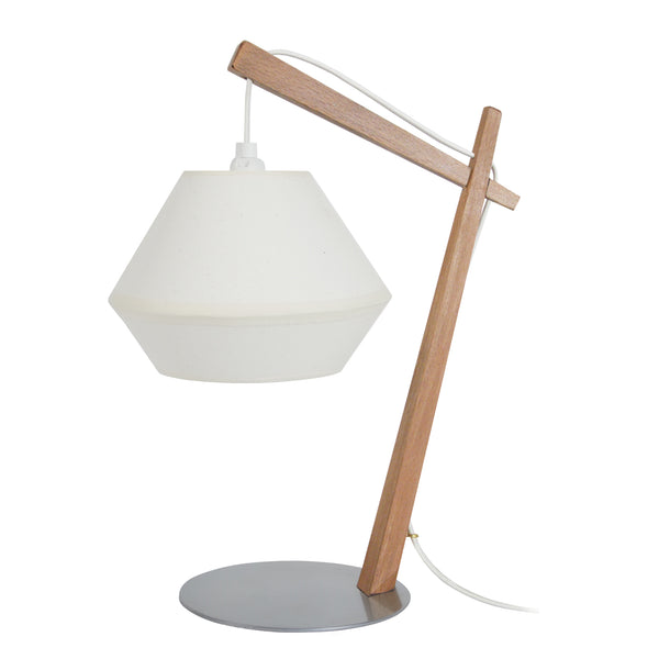Lampe de chevet TOSEL BELFORT CONE,bois , H35xD29xP29  cm.