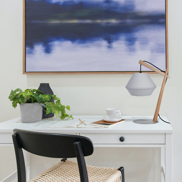 Lampe de chevet TOSEL BELFORT CONE,bois , H35xD29xP29  cm.