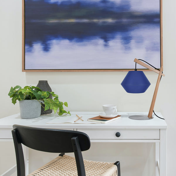 Lampe de chevet TOSEL BELFORT CONE,bois , H35xD29xP29  cm.