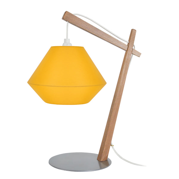 Lampe de chevet TOSEL BELFORT CONE,bois , H35xD29xP29  cm.