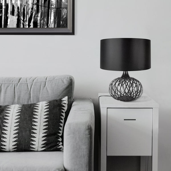 Lampe a poser TOSEL CITROUILLE métal 60cm - 1 Lumière