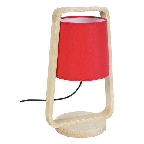 Lampe de chevet TOSEL LEGNO,bois , H32,5xD19xP19  cm.