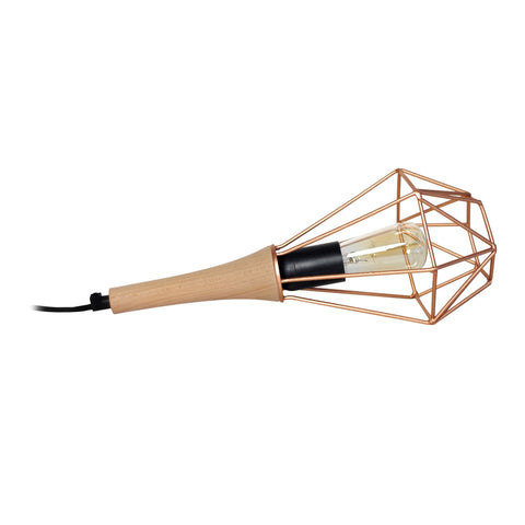 Lampe a poser TOSEL OLYMPIA,bois,métal H35xD15xP15  cm.