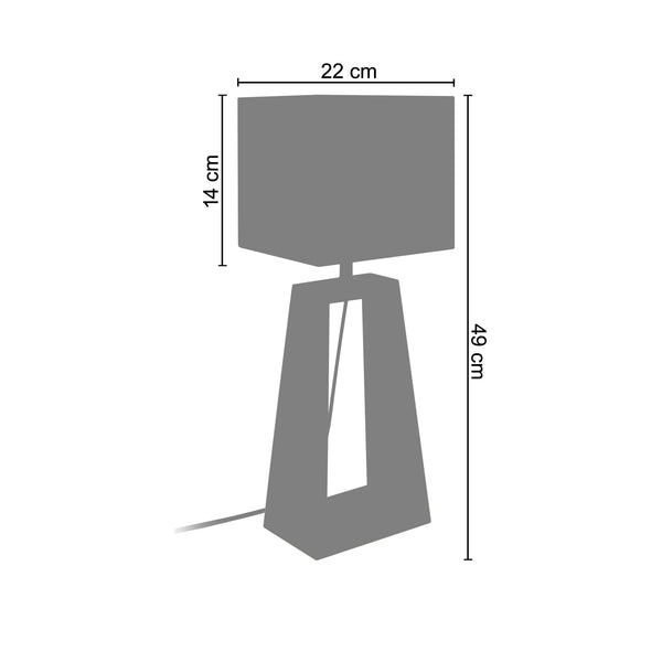 Lampe de chevet TOSEL MIKELLI,bois , H49xD22xP22  cm.