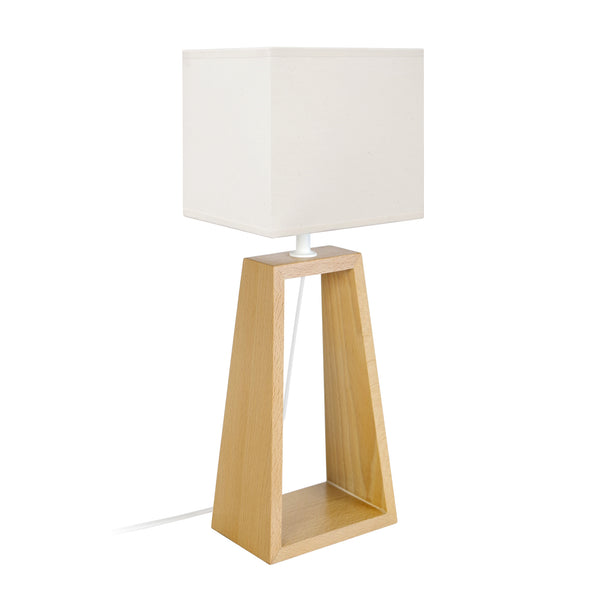 Lampe de chevet TOSEL MIKELLI,bois , H49xD22xP22  cm.