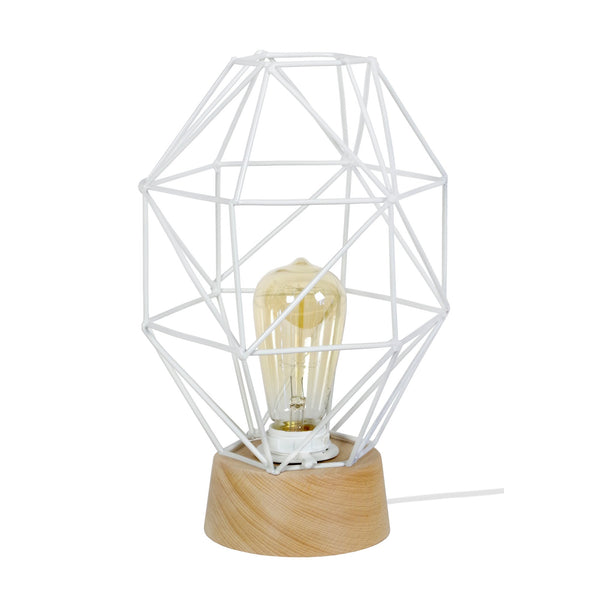 Lampe de chevet TOSEL OCTOGONAL,bois, H32xD21xP21  cm.