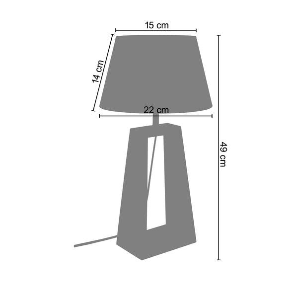 Lampe de chevet TOSEL MIKELLI,bois , H49xD22xP22  cm.