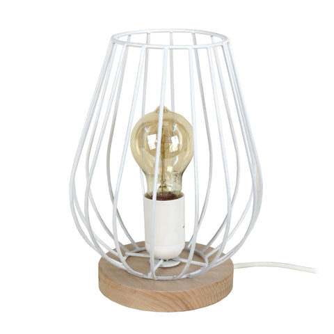 Lampe de chevet TOSEL CIVIDALE,bois, H25xD18xP18  cm.