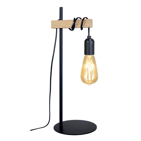 Lampe de chevet TOSEL BROOKLYN,bois, H50xD15xP15  cm.