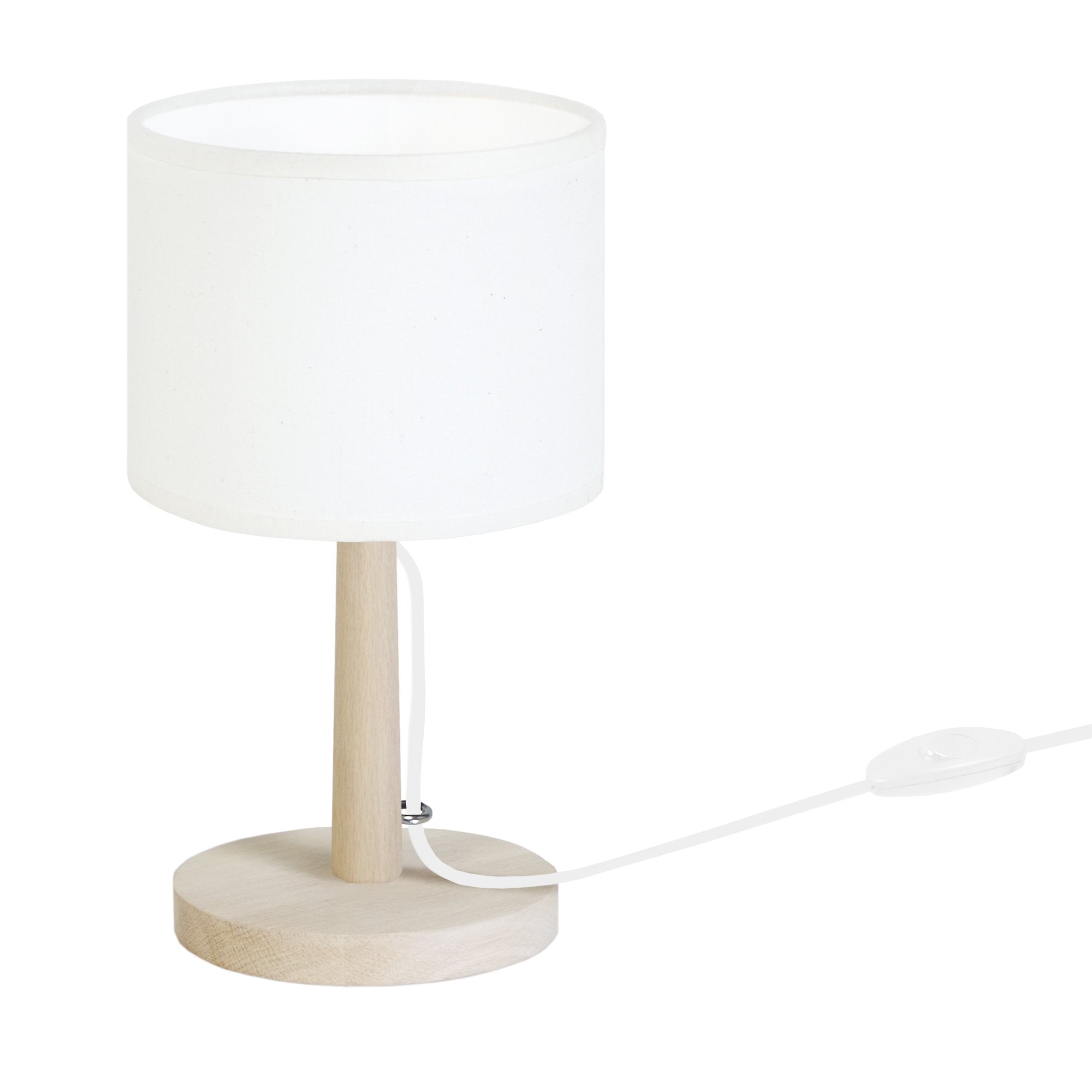Lampe de chevet TOSEL MYKINES,bois, H28xD16xP16  cm.