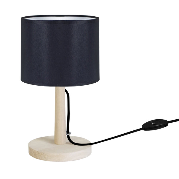 Lampe de chevet TOSEL MYKINES,bois, H28xD16xP16  cm.