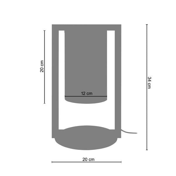 Lampe de chevet TOSEL La DÉFENSE,bois  , H34xD17xP17  cm.