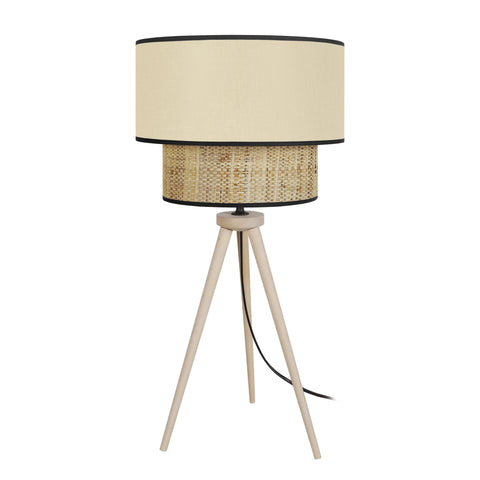 Lampe a poser TOSEL COCHIN T,bois , H50xD30xP30  cm.