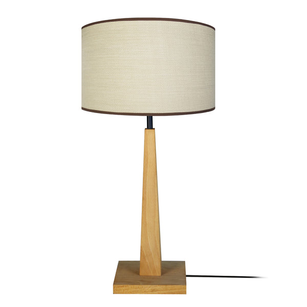 Lampe a poser TOSEL NIDRA,bois, H54xD30xP30  cm.
