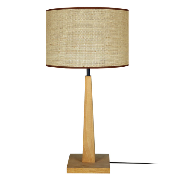 Lampe a poser TOSEL NIDRA,bois, H54xD30xP30  cm.