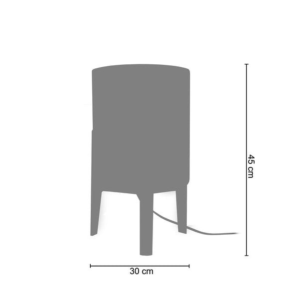 Lampe a poser TOSEL PIPPINT LARGE,bois, H45xD30xP30  cm.