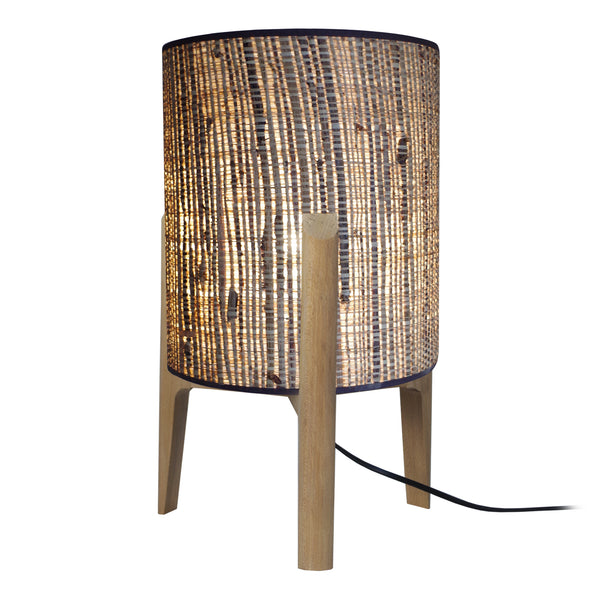 Lampe a poser TOSEL PIPPINT LARGE,bois, H45xD30xP30  cm.