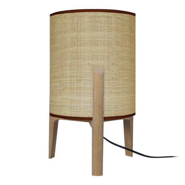 Lampe a poser TOSEL PIPPINT LARGE,bois, H45xD30xP30  cm.