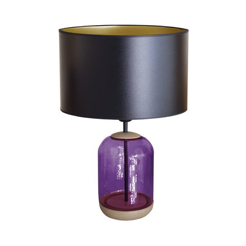 Lampe de salon TOSEL SVALBARD BIG,bois,verre naturel, H53xD35xP35  cm.