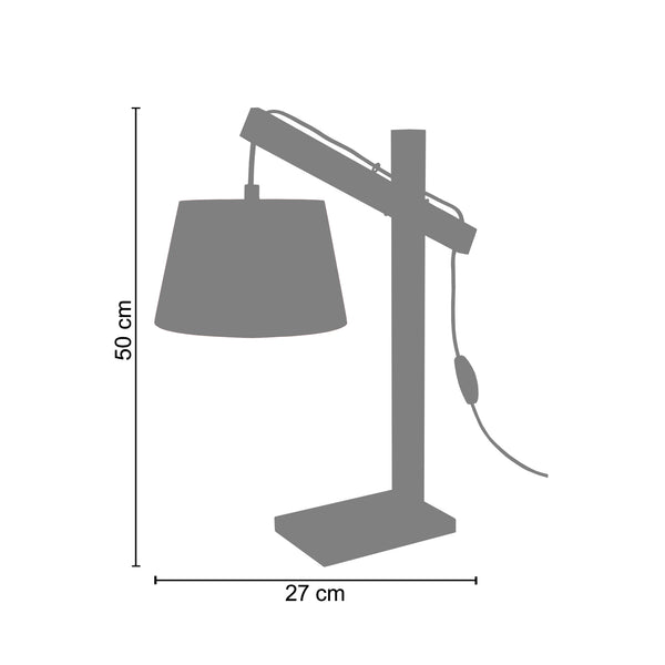 Lampe de bureau TOSEL PILORI TAMBOUR,bois , H50xD27xP27  cm.