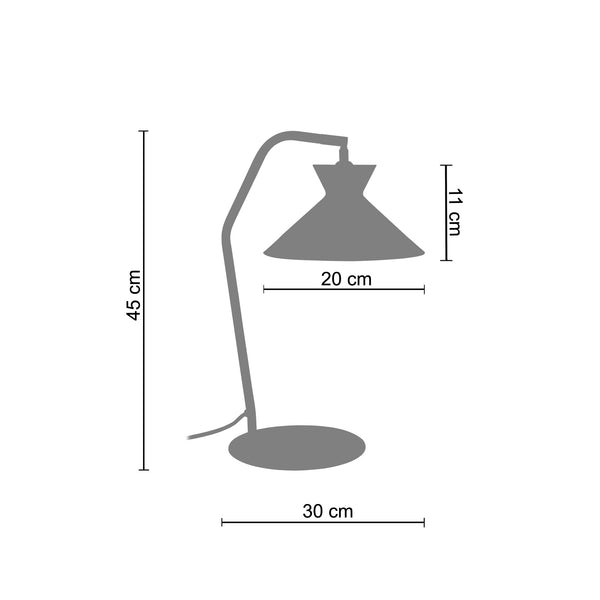 Lampe de bureau TOSEL LEEDS,métal , H45xD20xP30  cm.