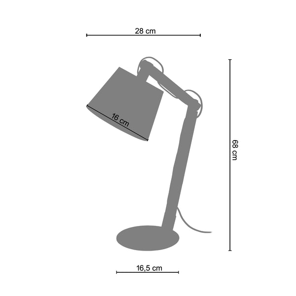 Lampe de bureau TOSEL JUKKA,bois , H68xD28xP28  cm.