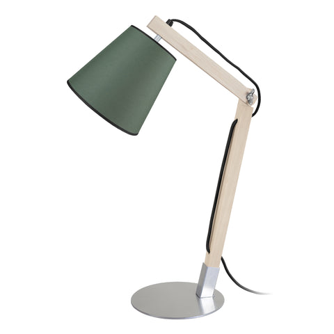 Lampe de bureau TOSEL LOFOTEN, bois, métal, tissu , H70xD28xP28  cm.