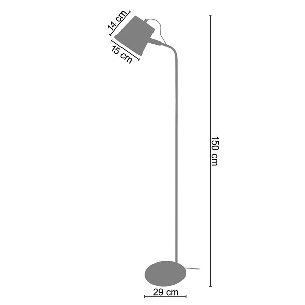 Lampadaire liseuse TOSEL FACTORY,métal, H150xD40xP40  cm.