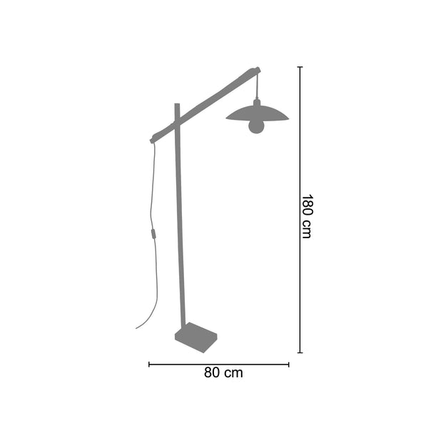 Lampadaire liseuse TOSEL PILORI KROA,bois, H180xD80xP80  cm.