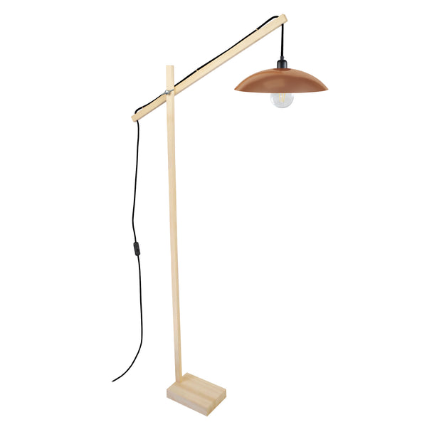 Lampadaire liseuse TOSEL PILORI KROA,bois, H180xD80xP80  cm.