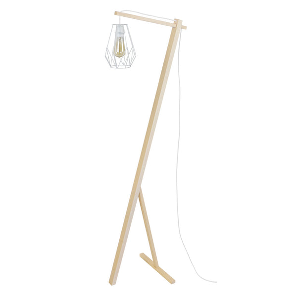 Lampadaire liseuse TOSEL OLYMPIA,bois naturel, H160xD30xP40  cm.
