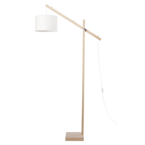 Lampadaire liseuse TOSEL ENKEL,bois naturel, H180xD25xP80  cm.