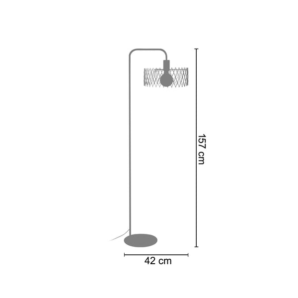 Lampadaire liseuse TOSEL ASTER,méta, H157xD30xP42  cm.