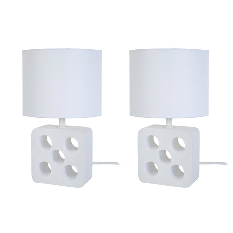 Lampe de chevet TOSEL KUBO LT2,bois , H25,5xD15xP15  cm.